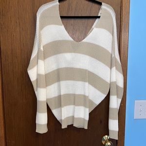 Twist Back Striped Sweater